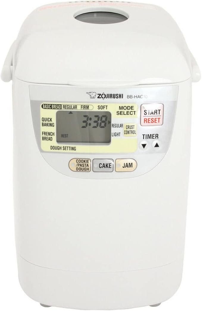 Zojirushi BB-HAC10 Home Bakery 1-Pound-Loaf Programmable Mini Breadmaker. #breadmaker #zojirushi #homemadebread #baking #kitchenappliance #glutenfreebread #breadrecipe #easytouse #compact #programmable #versatile