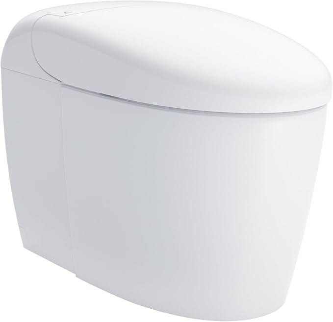 NEOREST® RS Dual Flush 1.0 or 0.8 GPF Toilet with Intergeated Bidet Seat and EWATER+, Cotton White.#NEOREST #DualFlushToilet #SmartToilet #LuxuryBathroom #BidetToilet #WaterConservation #EcoFriendly #Hygiene #Comfort #Technology #HomeImprovement #BathroomRenovation #ModernLiving #SustainableLiving #HomeDecor #InteriorDesign