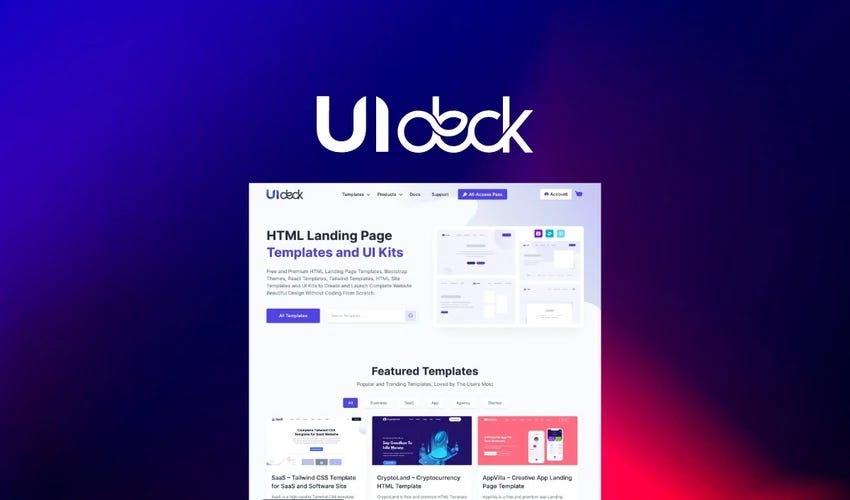 Get UIDeck Lifetime Deal — HTML Landing Page Templates | by Klouder360 ...