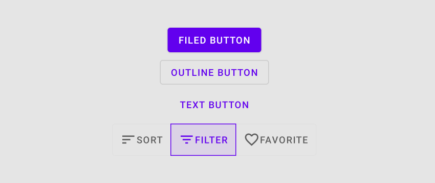 Jetpack Compose: Button, Outlined Button, and Text Button in