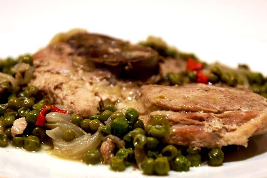 Ossobuco di maiale e piselli al Vecchio Florio