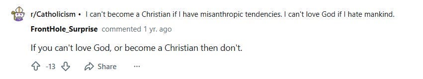 the mask slips? reddit.com/r/Catholicism