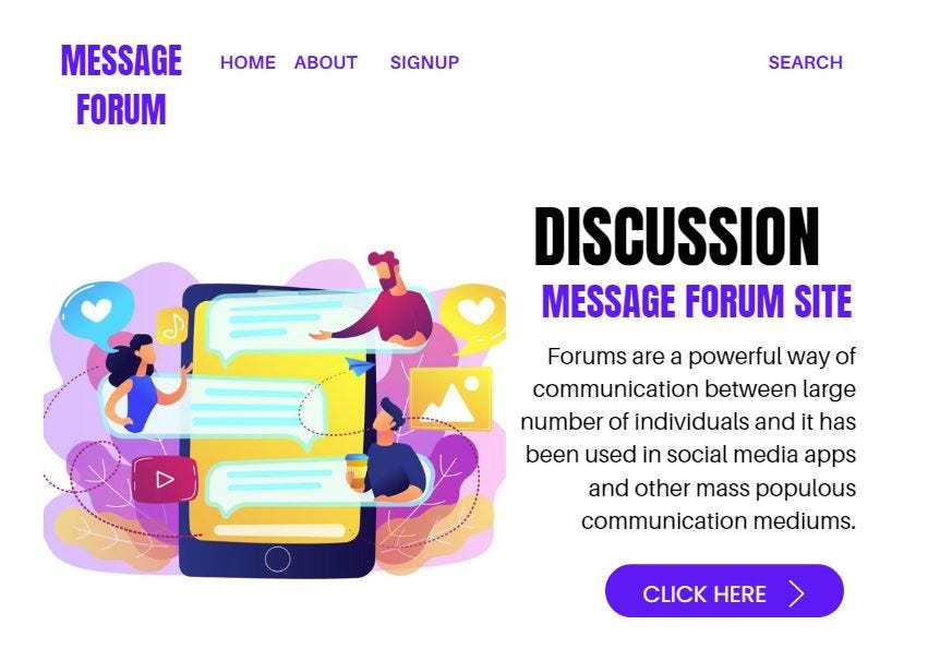 Portfolio Project Blog Post. Discussion and Message Forum Site | by ...