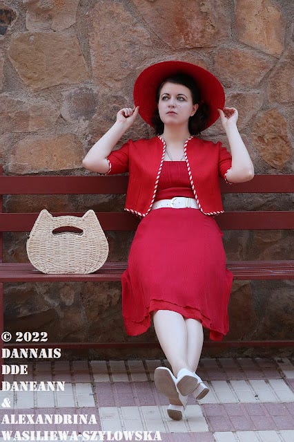 Very hot autumn outfit in style of 19401941s in red with real vintage  coolie like hat | by Dannais dde Daneann | Medium