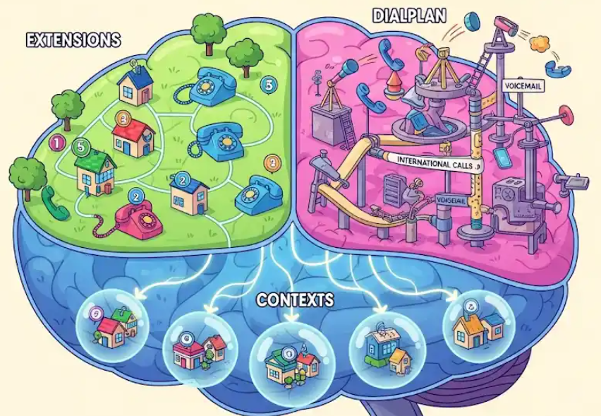 Asterisk Series: Inside the Asterisk Brain: Understanding Extensions, Dialplans, and Contexts
