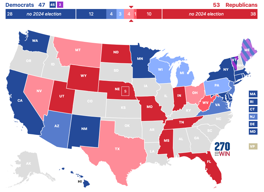My predictions for the Senate and the White House in 2024 ( 363 days