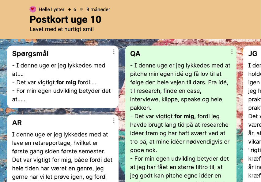 Postkort til praktikanter gav inspiration, trøst og tryghed
