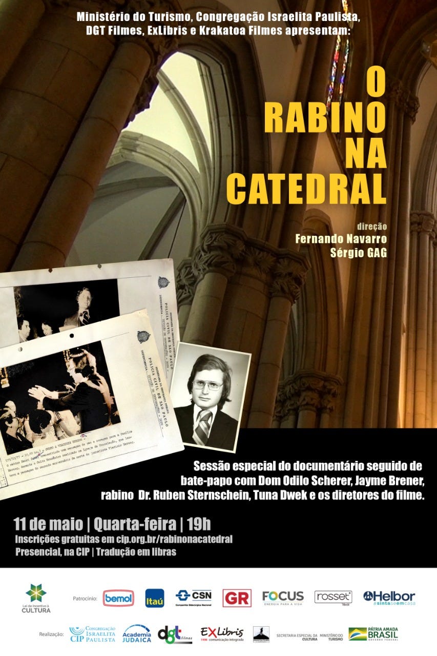 CIP realiza exibição seguida de debate do documentário “O Rabino na Catedral”, que retrata a vida…