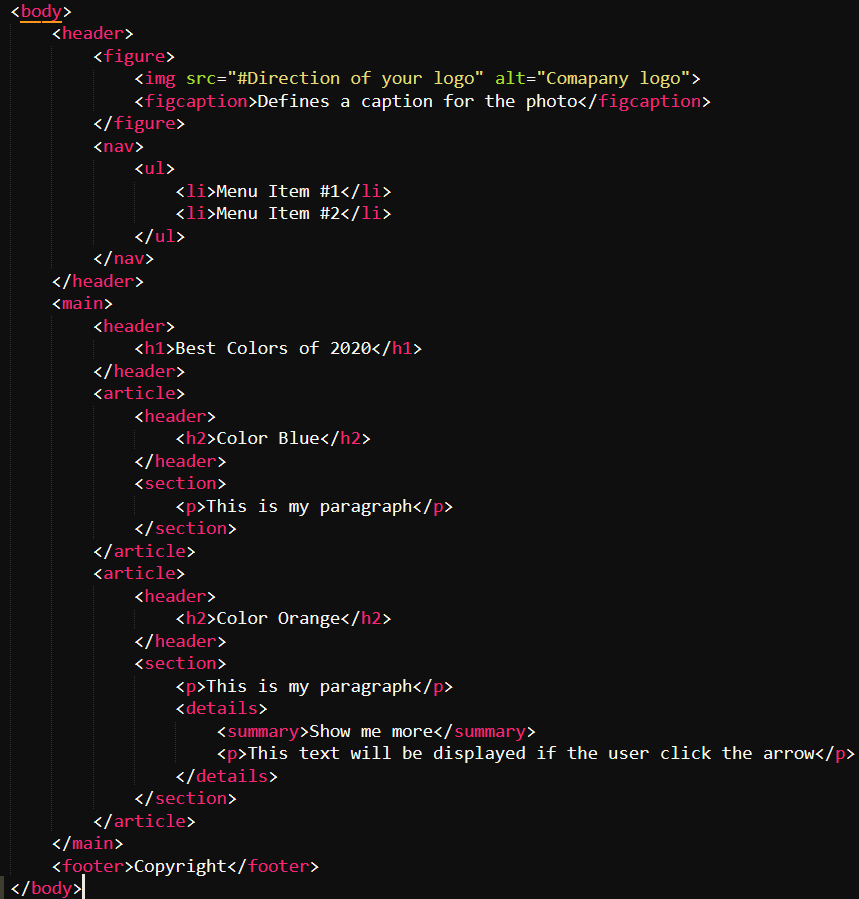 10 Semantic Tags Introduced in HTML5 by Adrian Jenkins Medium