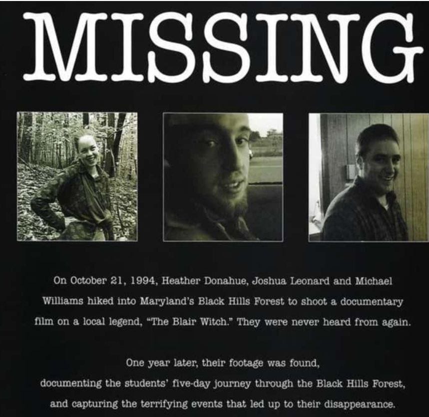 The Blair Witch: Origin Stories. In 1999, the popular movie “The Blair