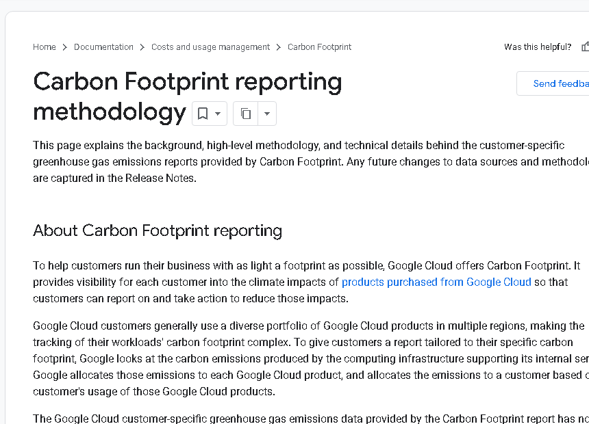 Figure 3. Proof of operating detail: The cited source, Carbon Footprint methodology, gives the article the implementation surface teams must design around. Source: Google Cloud