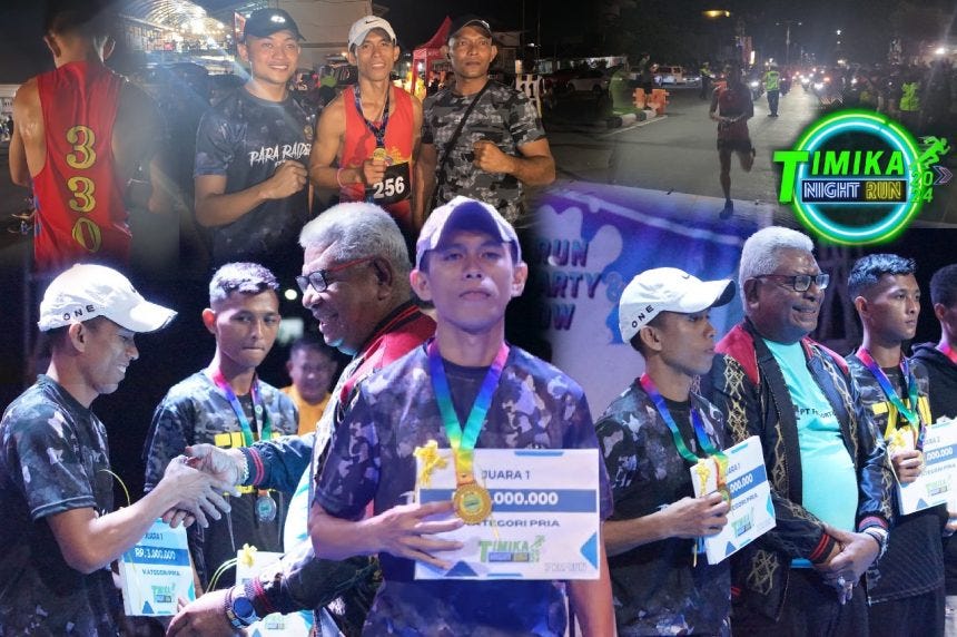 Private Nurdin Lahaya from the 330 Tri Dharma Task Force Won First Place in the Timika Night Run…