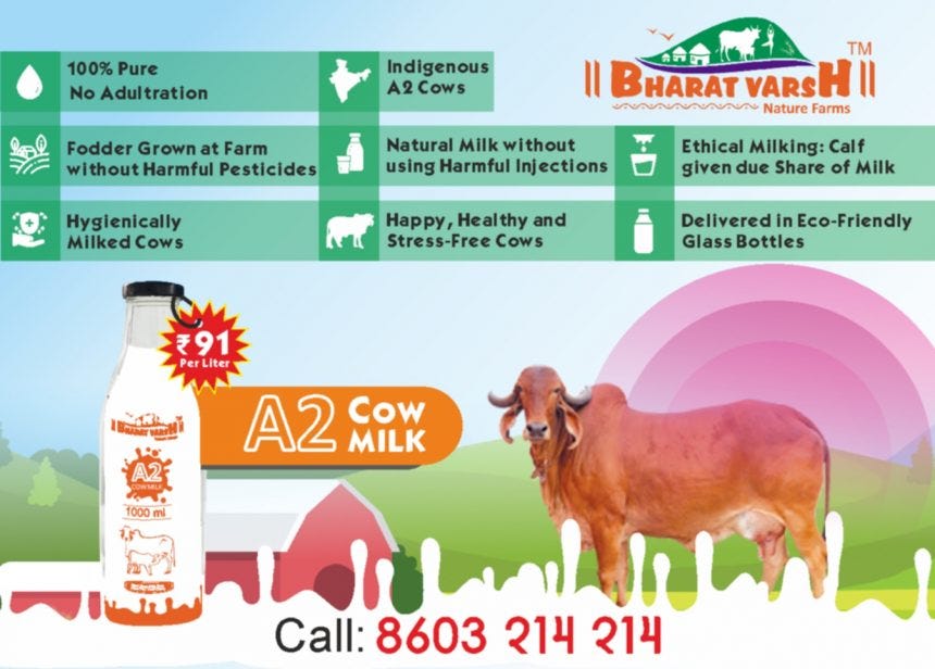A2 Gir Cow Milk A2 Milk in Nagpur Bharatvarsh Nature Farms by