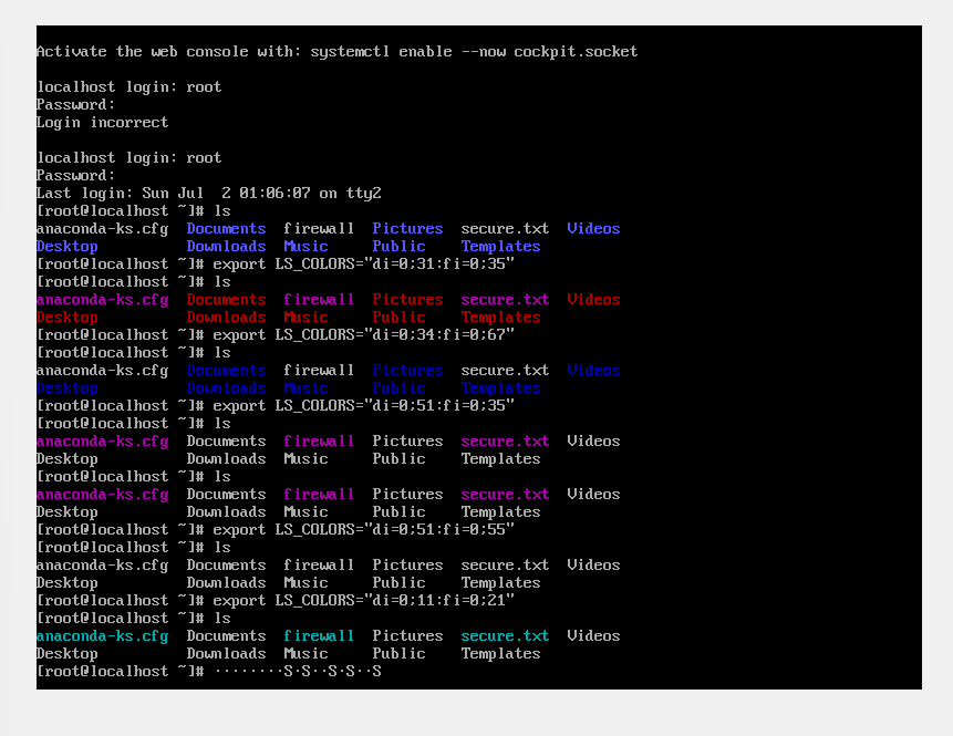 Tesk Changing Colors of Files and Folders in Linux (RHEL 9) 💻