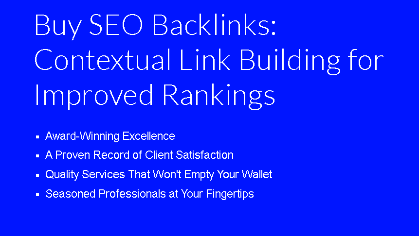 Buy SEO Backlinks: Contextual Link Building for Improved Rankings
