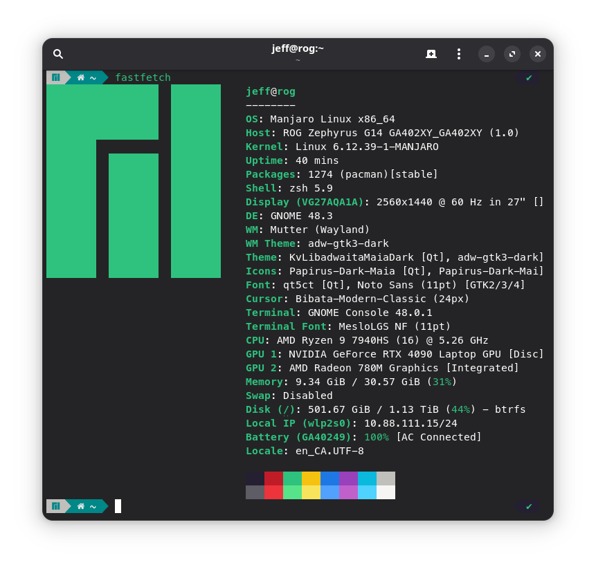 Installing Manjaro Linux on the ASUS ROG Zephyrus G14 (2023) with NVIDIA 4090 — My Experience