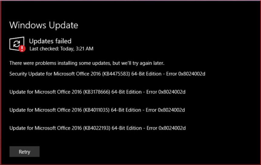 Quick tips to fix Windows Update Error Code 0x8024002d - assured 098 ...