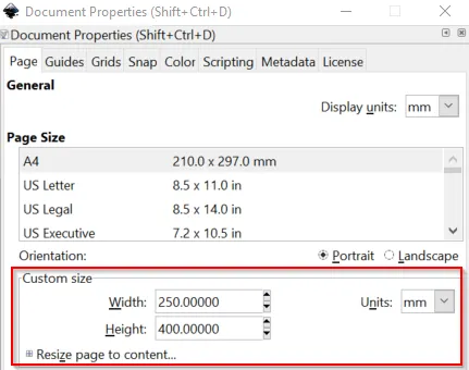 Image dimensions