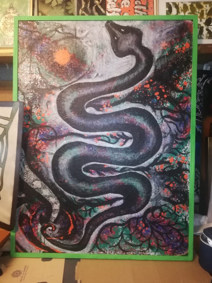 This painting is, at present, the biggest anomaly of the Following Flow, no matter how it flows. Painted by Andrea Snell Art CPT, 2026.