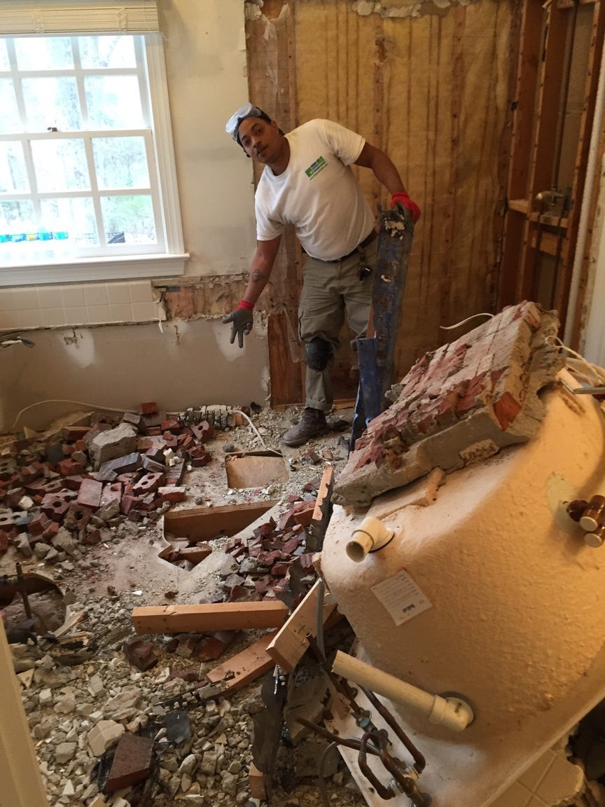 Old Floor Removal And Disposal. TileWize offers underlayment to cover… by Tile Wize Medium