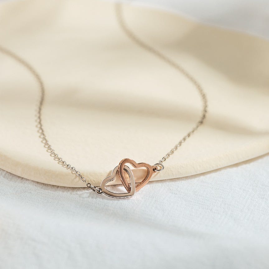 Collier brodé main d'amour - COEUR main image 1