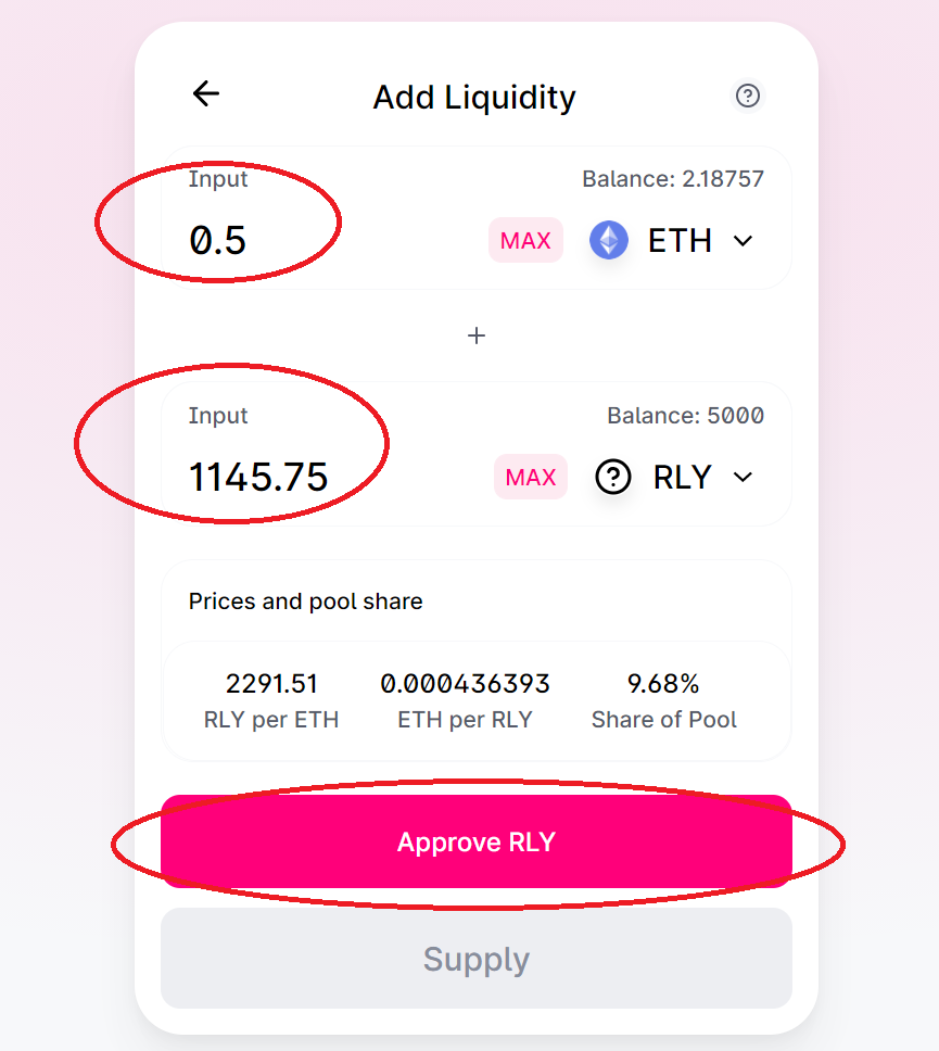 Step-By-Step How To Participate as a Liquidity Provider in $RLY | by Kevin  Chou | Rally.io — Social Tokens + NFTs for Creators | Medium