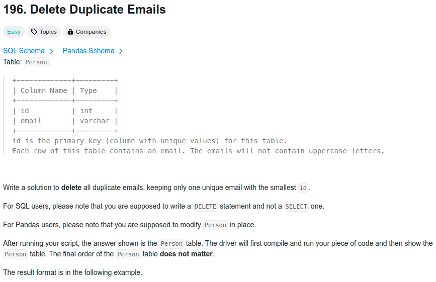SQL Series: Part 3. Delete Duplicate Emails | by Rohit Gupta | Medium