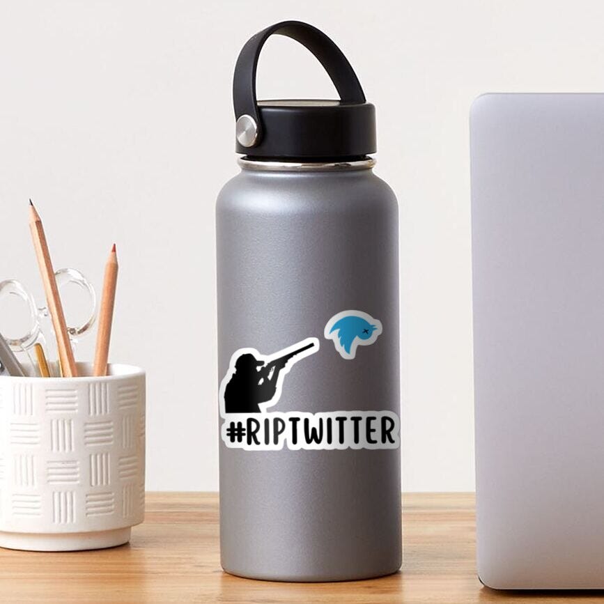 RIPTWITTER — Redbubble sticker and Teepublic T-shirt