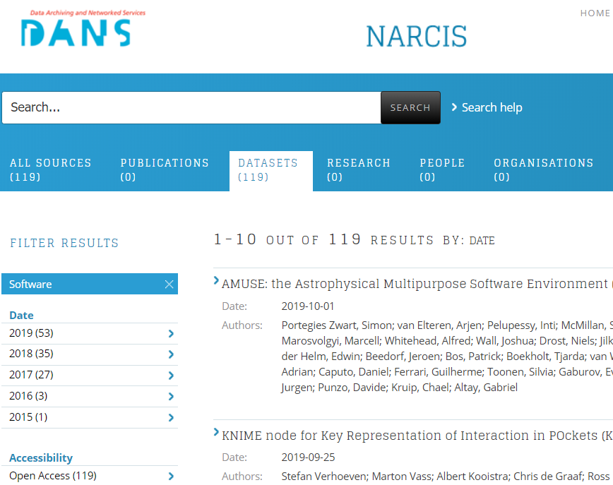 NARCIS connects to the Research Software Directory