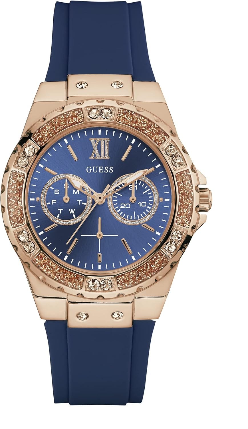 Guess | Orologio Da Donna In Acciaio Inossidabile Con Gioiello Della Corona E Argento | Gw0410L1