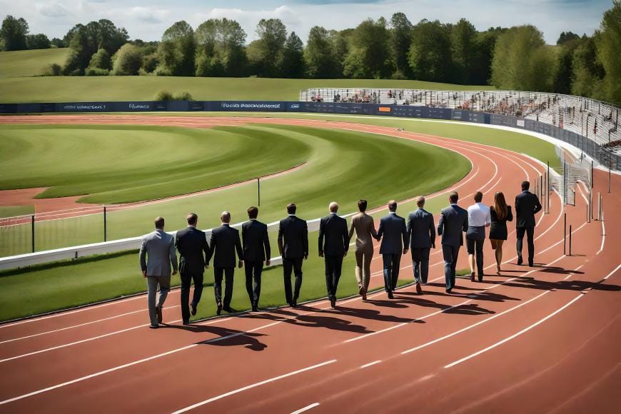 Business People Running Track