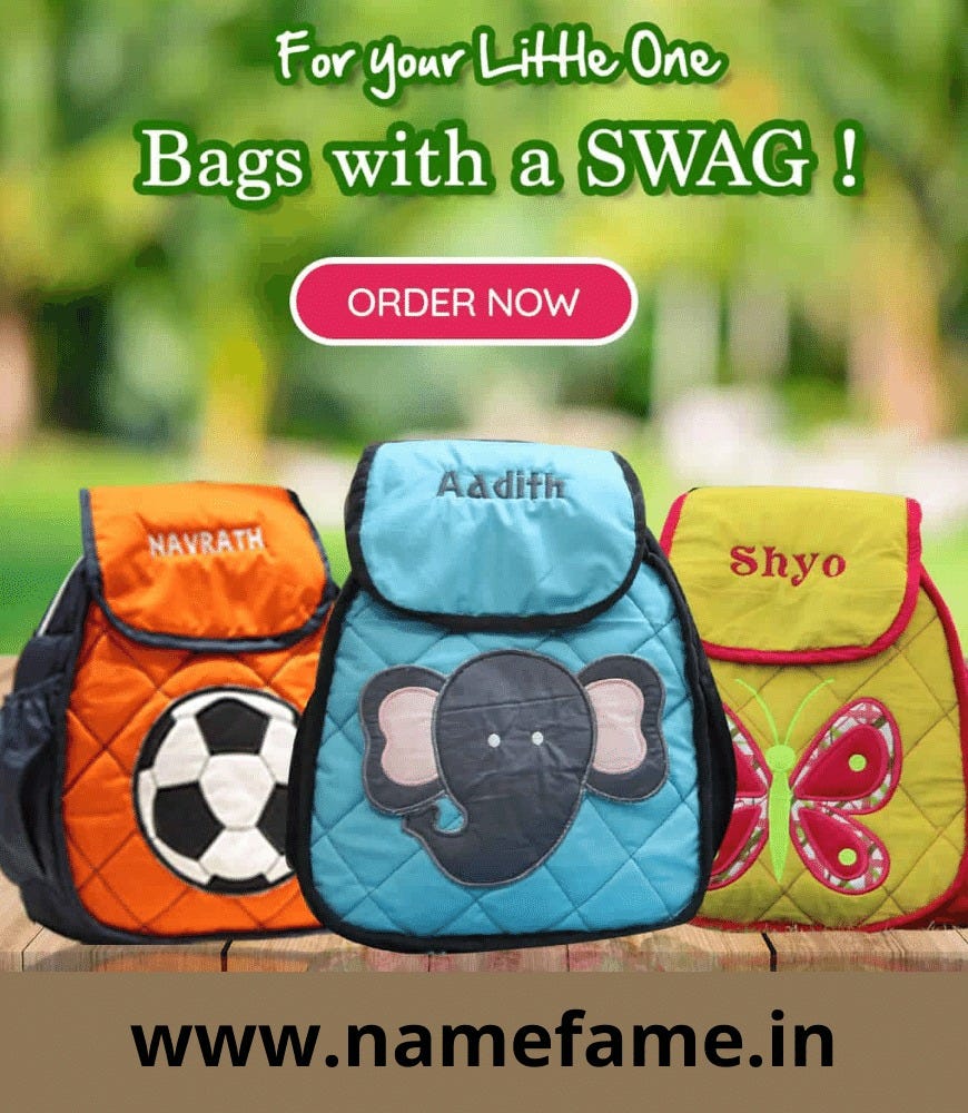 Personalized school bags, Steel lunch box for kids, Customized magic