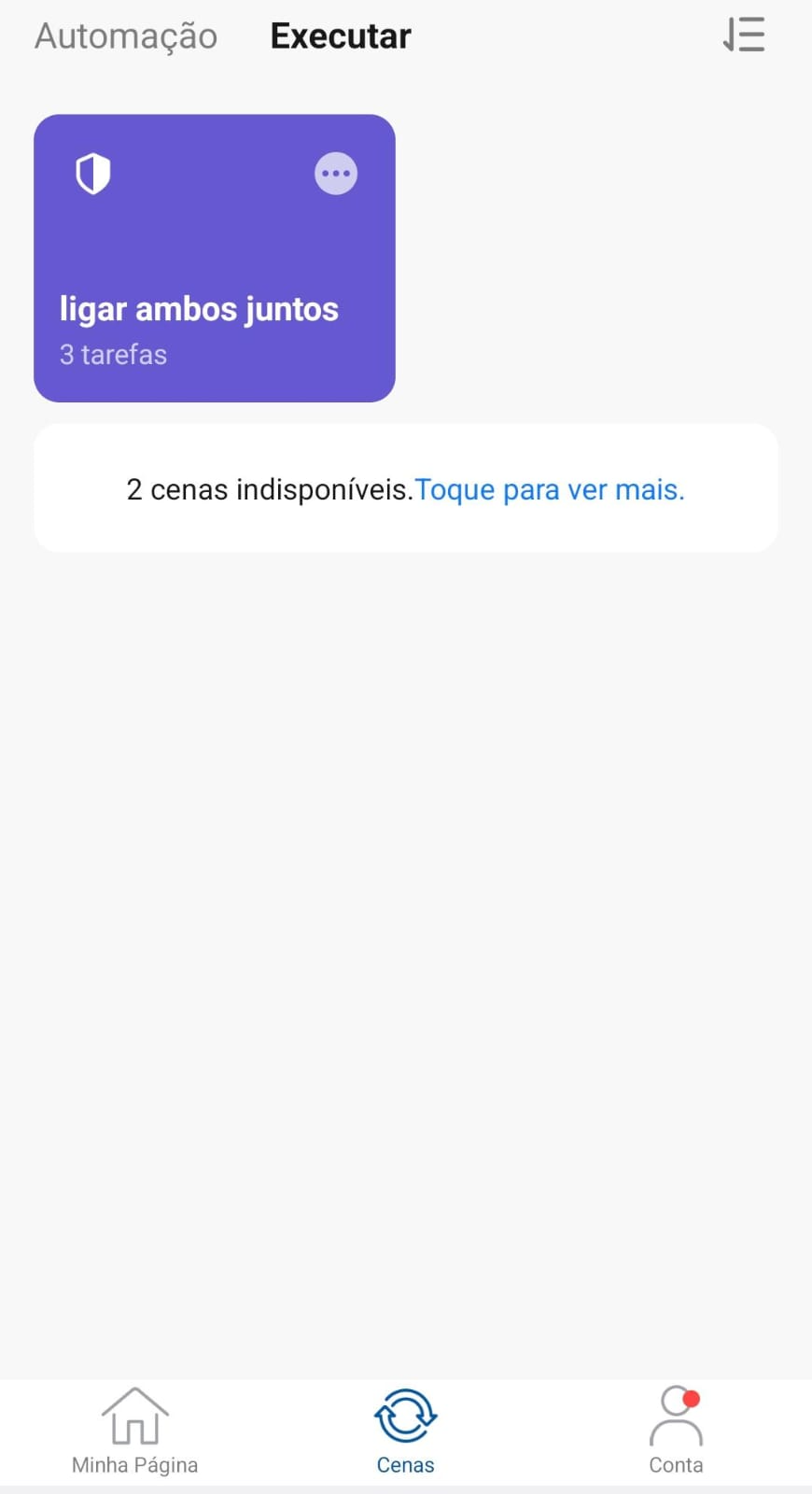 Automação de Tap-To-Run no WEG Home