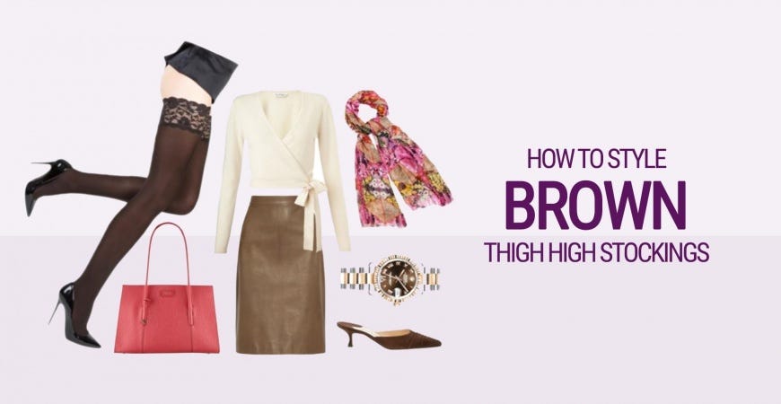 How to Style Your Brown Thigh Highs, by VienneMilano