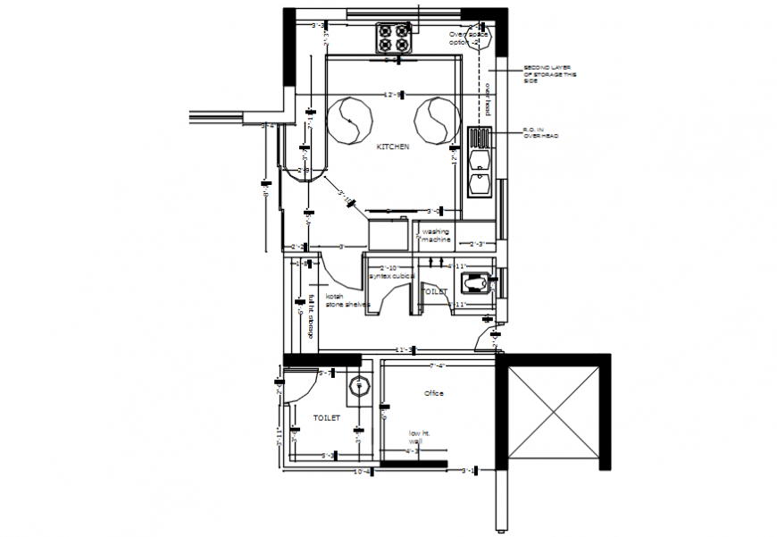 2D CAD DRAWING OF FURNITURE KITCHEN LAYOUT AUTOCAD SOFTWARE