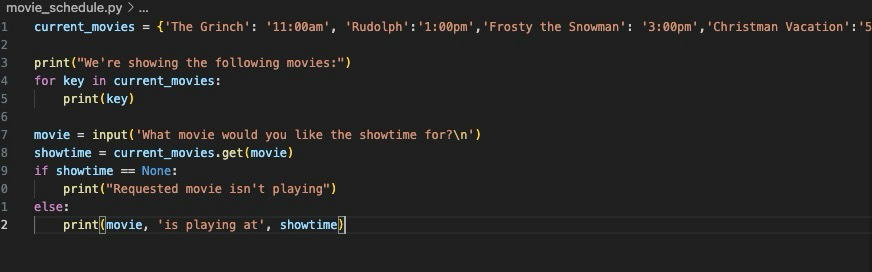 Python Fundamentals: Movie Schedule with Dictionaries | by Medha ...