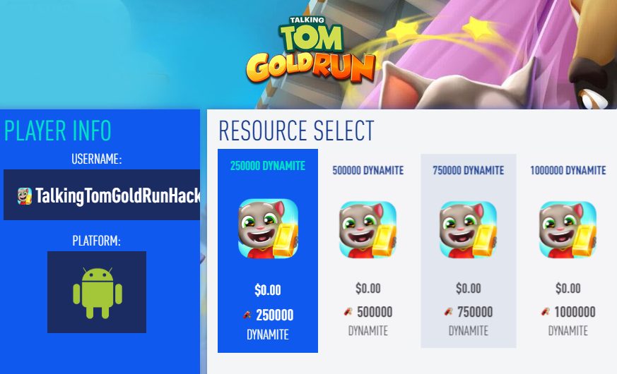 Talking Tom Gold Run Hack Cheat — Talking Tom Gold Run Mod Dynamite and