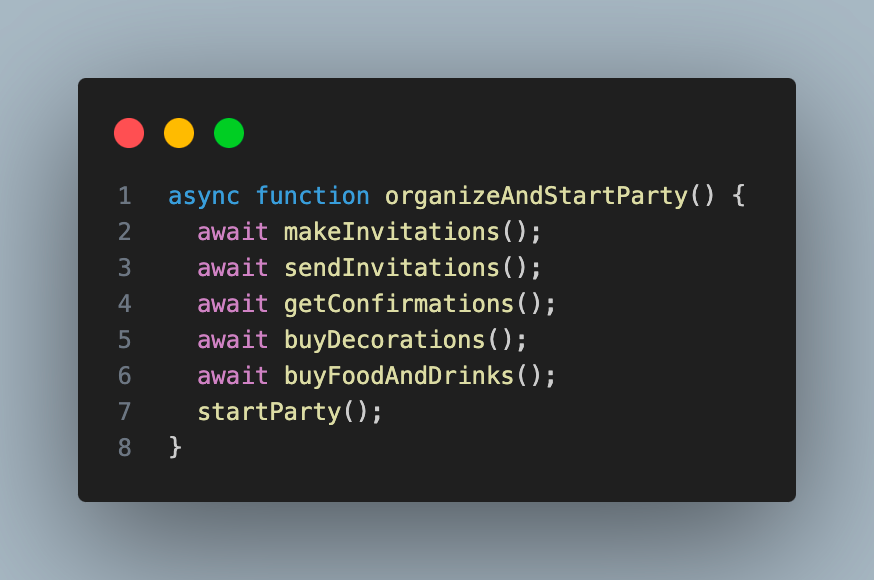 Planning a Party in JavaScript: Async/Await For Dummies | by Tudor ...