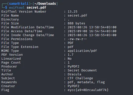 Exiftool Output