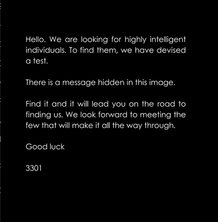 CICADA 3301 recruitment / Cicada 1 challenge image