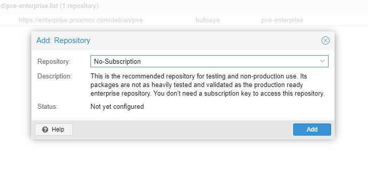 Proxmox Update Add Repo