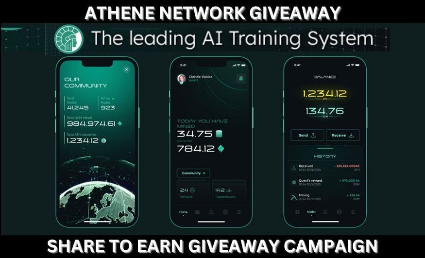 Giveaway Athene Network “share To Earn” Campaign By Airdropfree Jan 2024 Medium