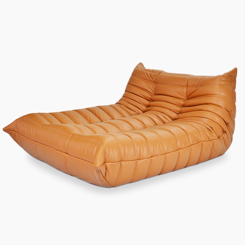 Togo Leather Chaise Lounge Replica