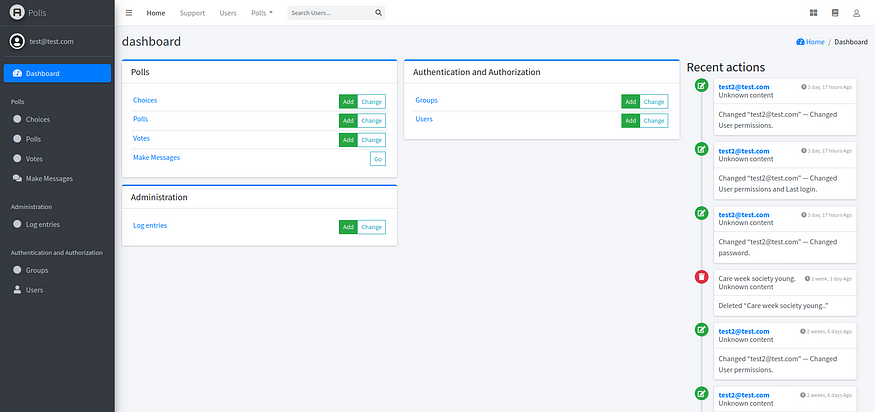 Dashboard theme for django jazzmin