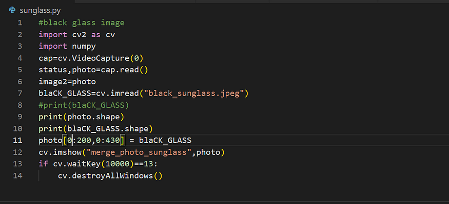 Take a sunglass photo and attach it to another photo of your choice ...