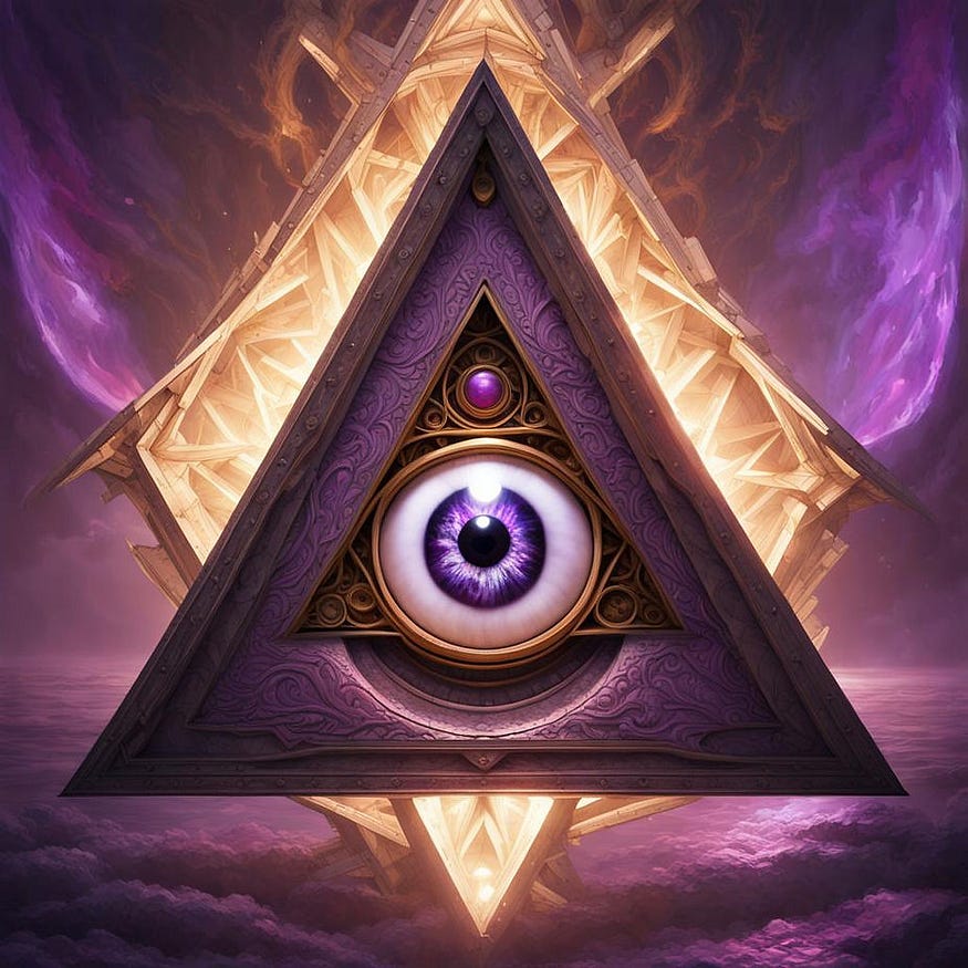 There is an eye in the triangle representing AI, in this picture