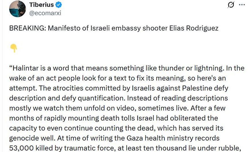 A post about Rodriguez Manifesto on X