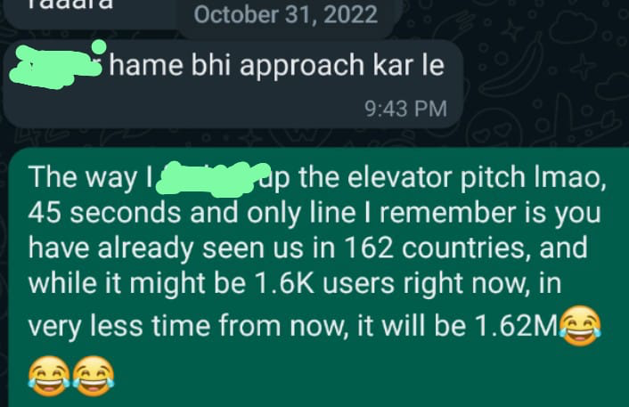 WhatsApp text screenshot