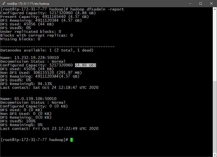 In a Hadoop cluster, find how to contribute limited/specific amount of