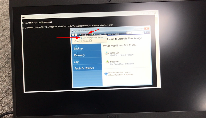 How we can take system backup and restore backup using Acronis tool
